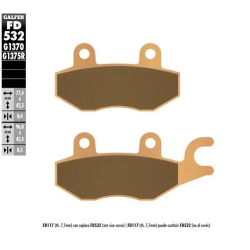 pastillas de freno moto galfer sinter street fd532