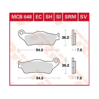 pastillas de freno moto trw mcb648si 2