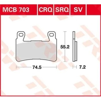 pastillas de freno delantero moto trw mcb703sv 2