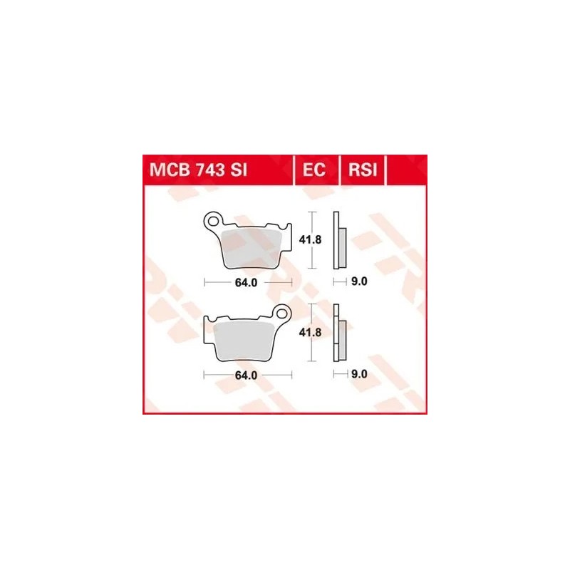 pastillas de freno moto trw mcb743si