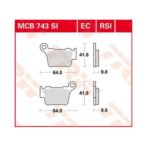 pastillas de freno moto trw mcb743si