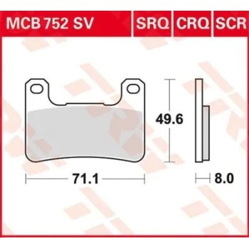 pastillas de freno delantero moto trw mcb752sv 2