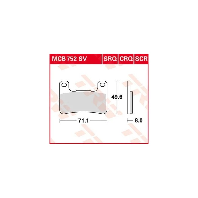 pastillas de freno delantero moto trw mcb752sv