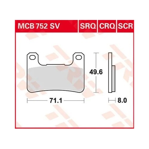 pastillas de freno delantero moto trw mcb752sv