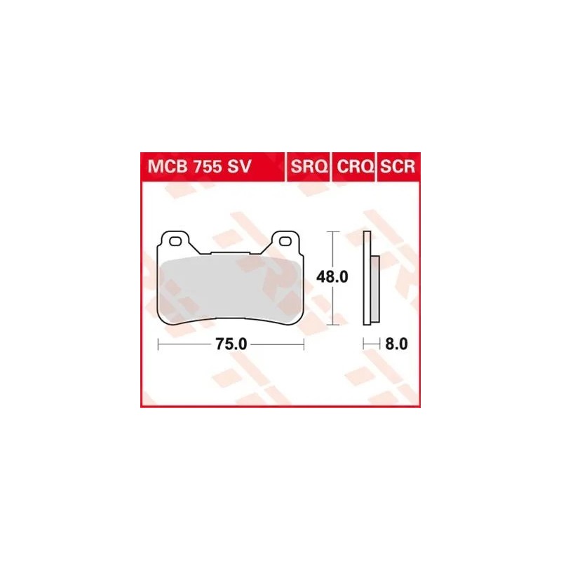 pastillas de freno delantero moto trw mcb755sv