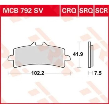 pastillas de freno delantero moto trw mcb792sv 2
