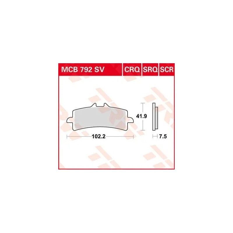 pastillas de freno delantero moto trw mcb792sv