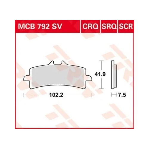 pastillas de freno delantero moto trw mcb792sv