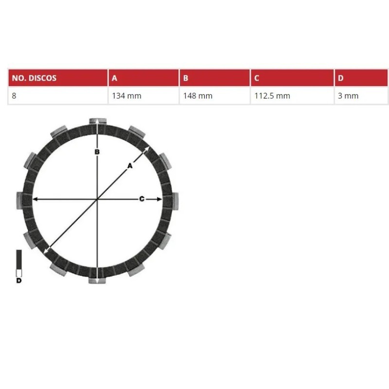 juego discos embrague moto trw mcc419 8