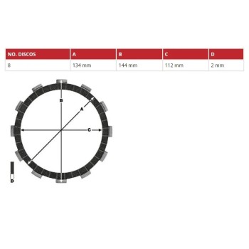 juego discos embrague moto trw mcc511 8 2