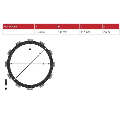 juego discos embrague moto trw mcc511 8