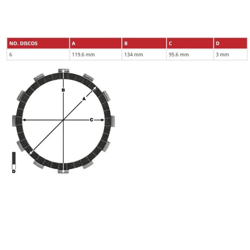 juego discos embrague moto trw mcc541 6