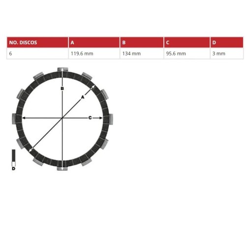 juego discos embrague moto trw mcc541 6
