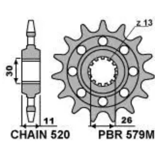 pinon yamaha yfzr1 98 03 c530 14th p579 14