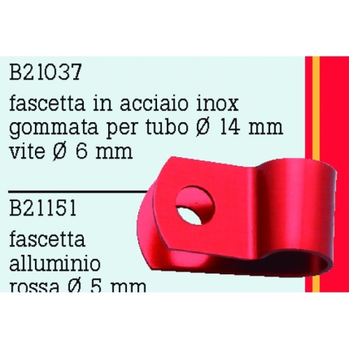 abrazadera de moto inoxidable rojo torn 6 frentubo b21037