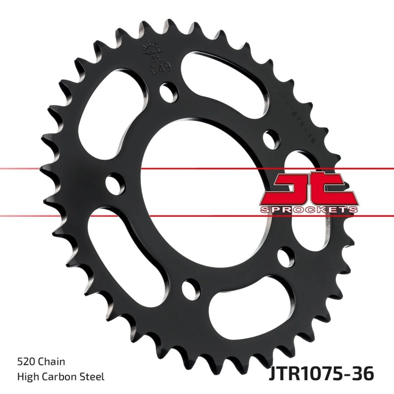 corona moto jt sprockets de acero 36 dientes p 520 jtr1075 36