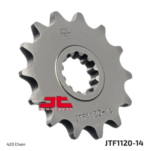pinon de moto jt sprockets acero 14 dientes p 420 jtf1120 14
