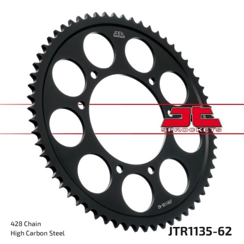 corona moto jt sprockets de acero de 62 dientes jtr1135 62