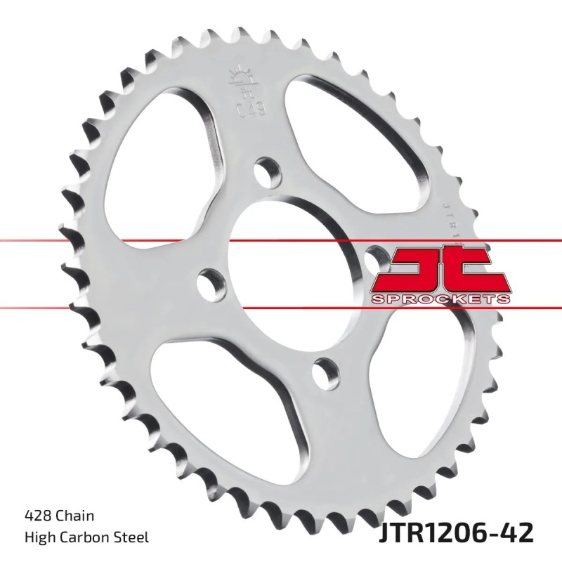 corona moto jt sprockets de acero de 42 dientes jtr1206 42
