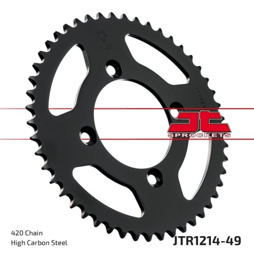 corona moto jt sprockets de acero de 49 dientes jtr1214 49