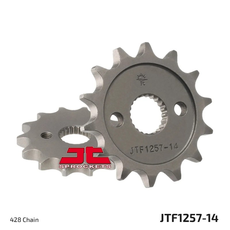 pinon de moto jt sprockets acero 14 dientes p 428 jtf1257 14