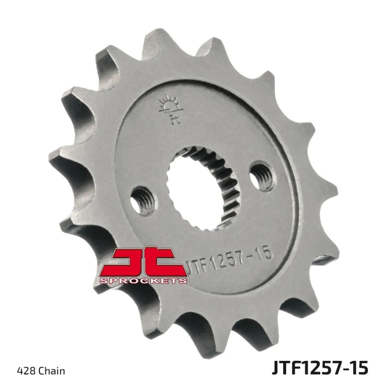 pinon de moto jt sprockets acero 15 dientes p 428 jtf1257 15