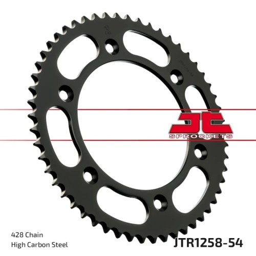 corona moto jt sprockets de acero de 54 dientes jtr1258 54