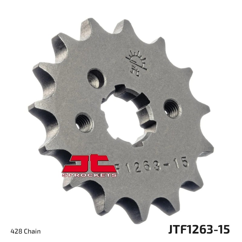 pinon de moto jt sprockets acero 15 dientes p 428 jtf1263 15