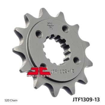 pinon de moto jt sprockets acero 13 dientes p 520 jtf1309 13