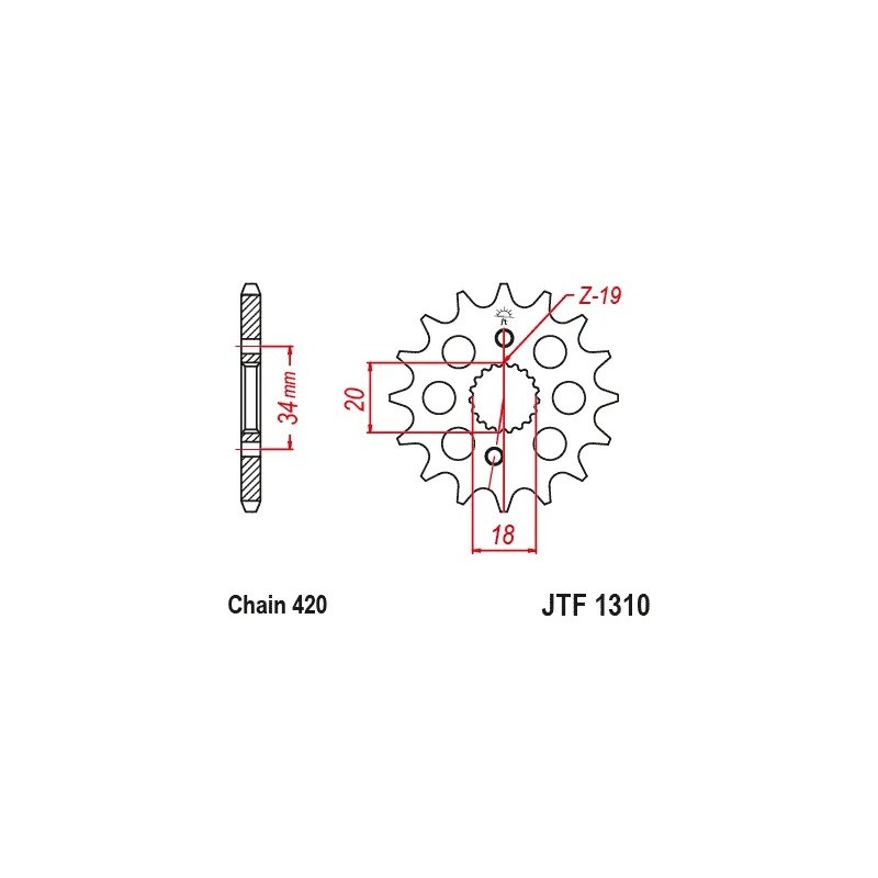 pinon honda crf 150 jt sprockets jtf1310 15