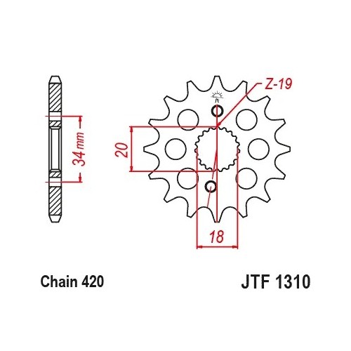 pinon honda crf 150 jt sprockets jtf1310 15