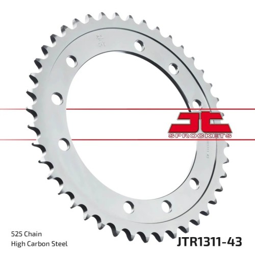 corona moto jt sprockets de acero de 43 dientes jtr1311 43
