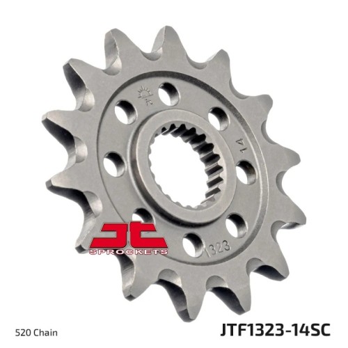 pinon de moto jt sprockets acero 14 dientes p 520 jtf1323 14sc