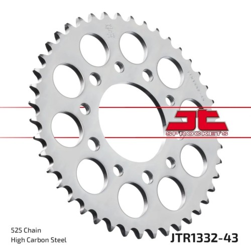 corona moto jt sprockets de acero de 43 dientes jtr1332 43