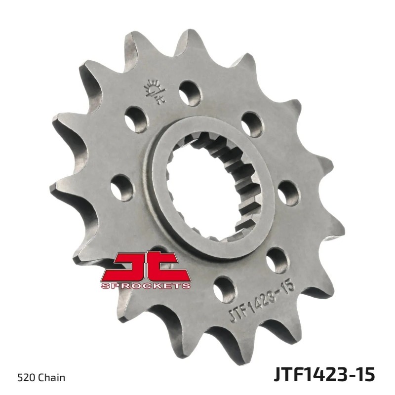 pinon de moto jt sprockets acero 15 dientes p 520 jtf1423 15