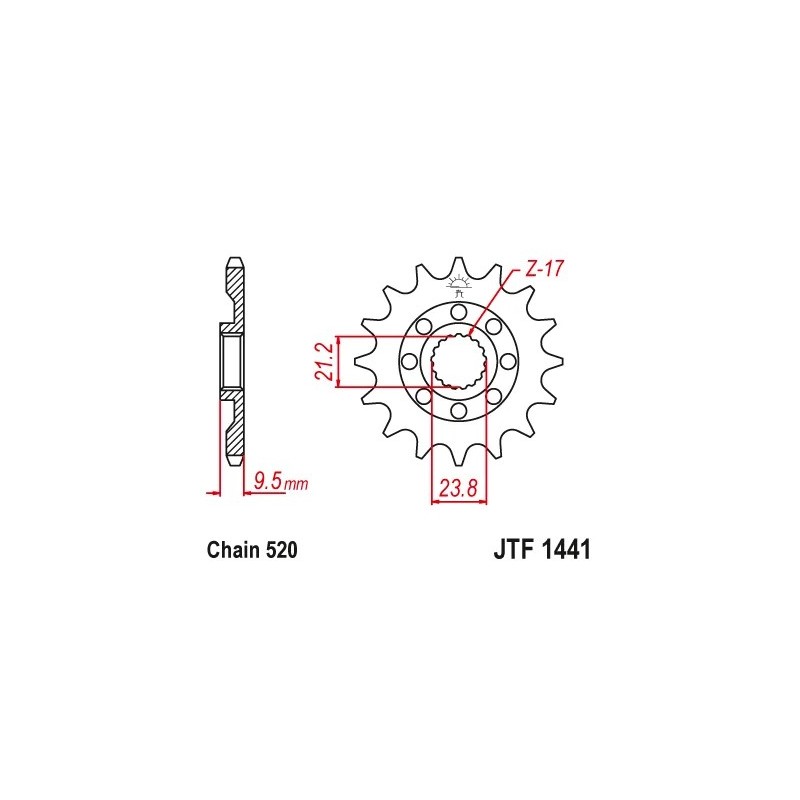 pinon moto jt sprockets acero 14 dientes jtf1441 14