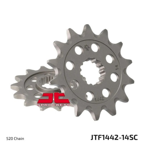pinon de moto jt sprockets acero 14 dientes p 520 jtf1442 14sc