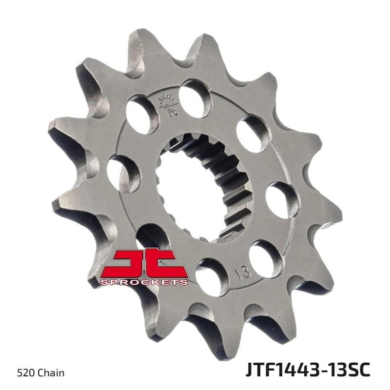 pinon de moto jt sprockets acero 13 dientes p 520 jtf1443 13sc