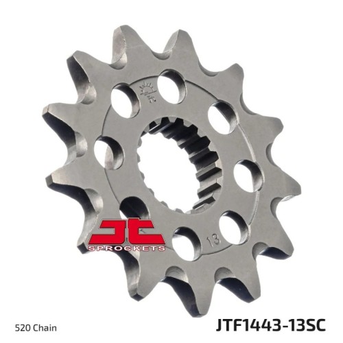 pinon de moto jt sprockets acero 13 dientes p 520 jtf1443 13sc