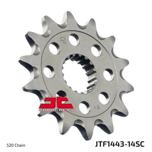 pinon de moto jt sprockets acero 14 dientes p 520 jtf1443 14sc