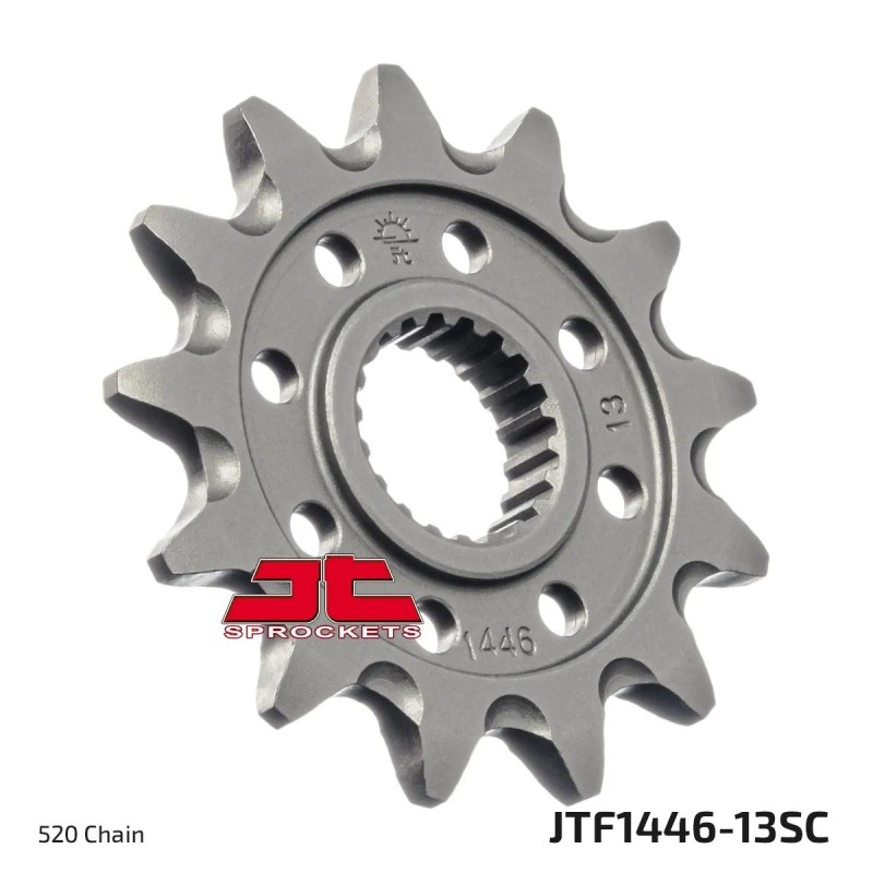 pinon de moto jt sprockets acero 13 dientes p 520 jtf1446 13sc