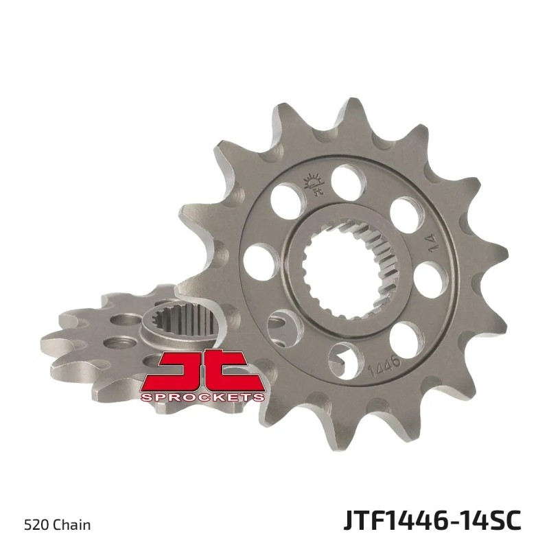 pinon de moto jt sprockets autolimpiable 14 dientes p 520 jtf1446 14sc