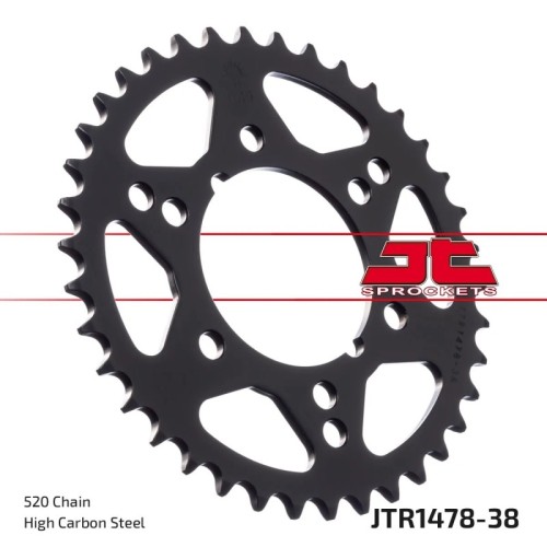 corona moto jt sprockets de acero de 38 dientes jtr1478 38