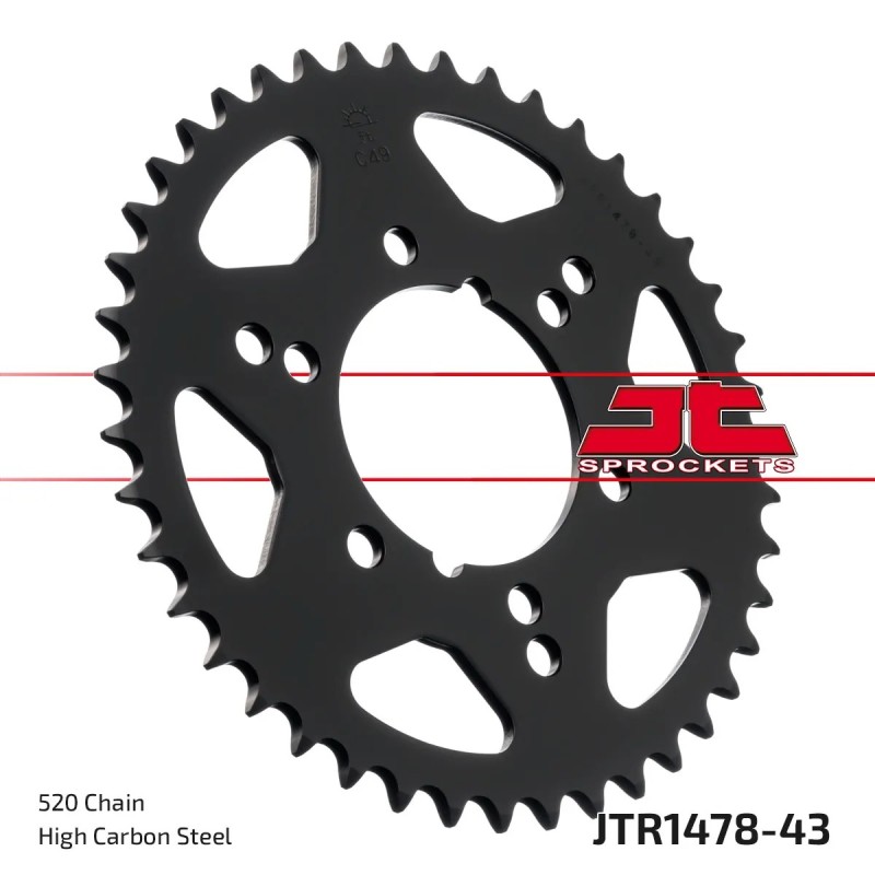 corona moto jt sprockets de acero de 43 dientes jtr1478 43