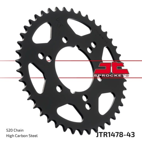 corona moto jt sprockets de acero de 43 dientes jtr1478 43