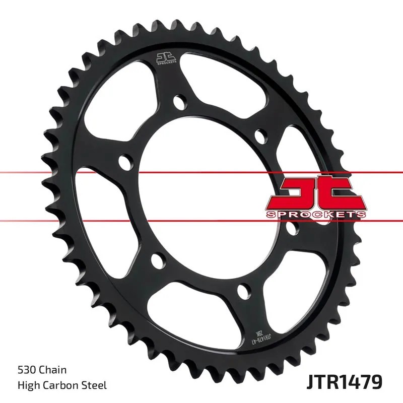 corona de moto jt sprockets aluminio 47 dientes p 520 jtf1479 47zbk