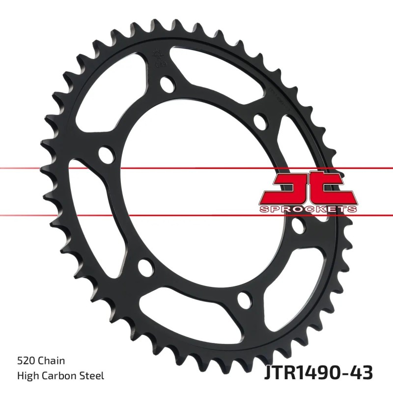 corona moto jt sprockets de acero de 43 dientes jtr1490 43