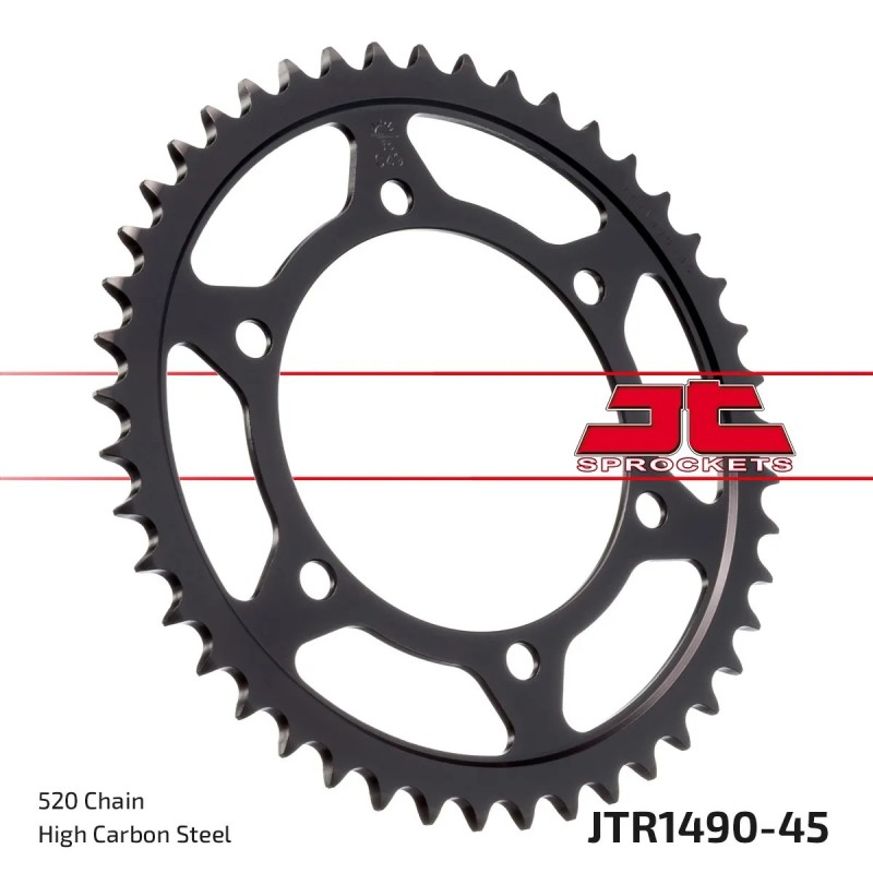 corona moto jt sprockets de acero de 45 dientes jtr1490 45