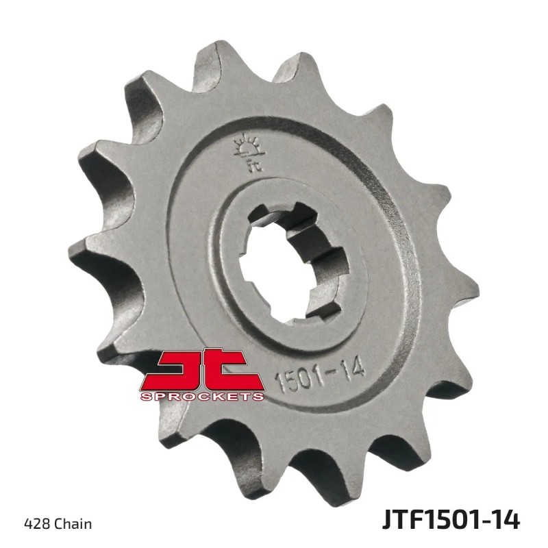 pinon de moto jt sprockets acero 14 dientes p 428 jtf1501 14