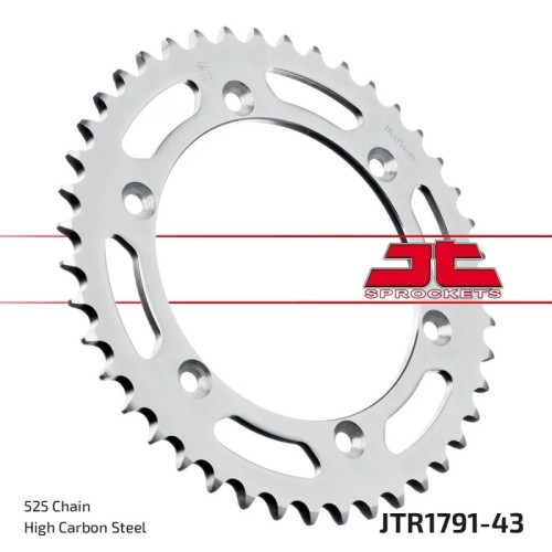 corona moto jt sprockets de acero de 43 dientes jtr1791 43